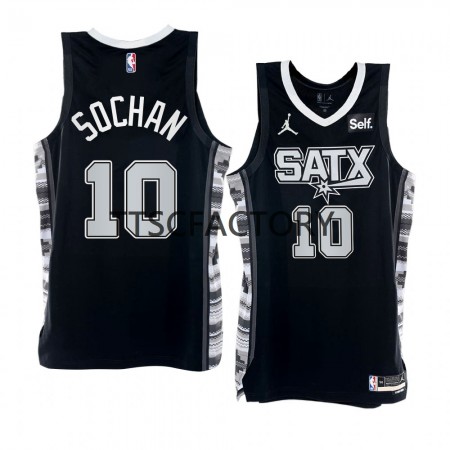 Maglia NBA San Antonio Spurs Jeremy Sochan 10 Nike 2022-23 Statement Edition Nero Swingman - Uomo